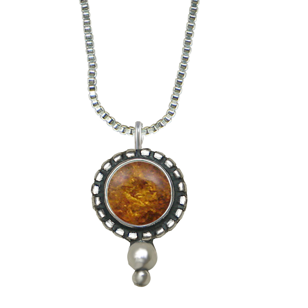 Sterling Silver Little Amber Pendant Necklace